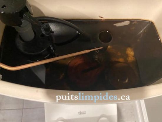 Le réservoir de toilette donne une bonne idée de l'étât de propreté d'un puits artésien.