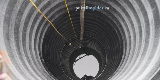 Puits de surface construit avec un tuyau de 36 pouces de diamètre