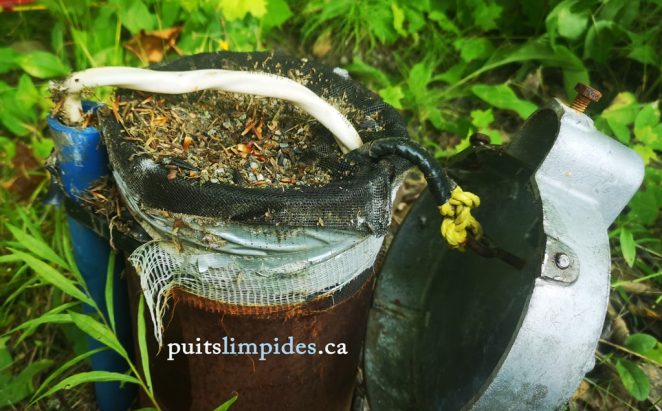 Des rongeurs ont fait un nid sous le couvercle de ce puits artésien