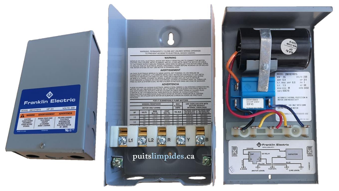 Vue intérieure d'une boite de contrôle de puits artésien